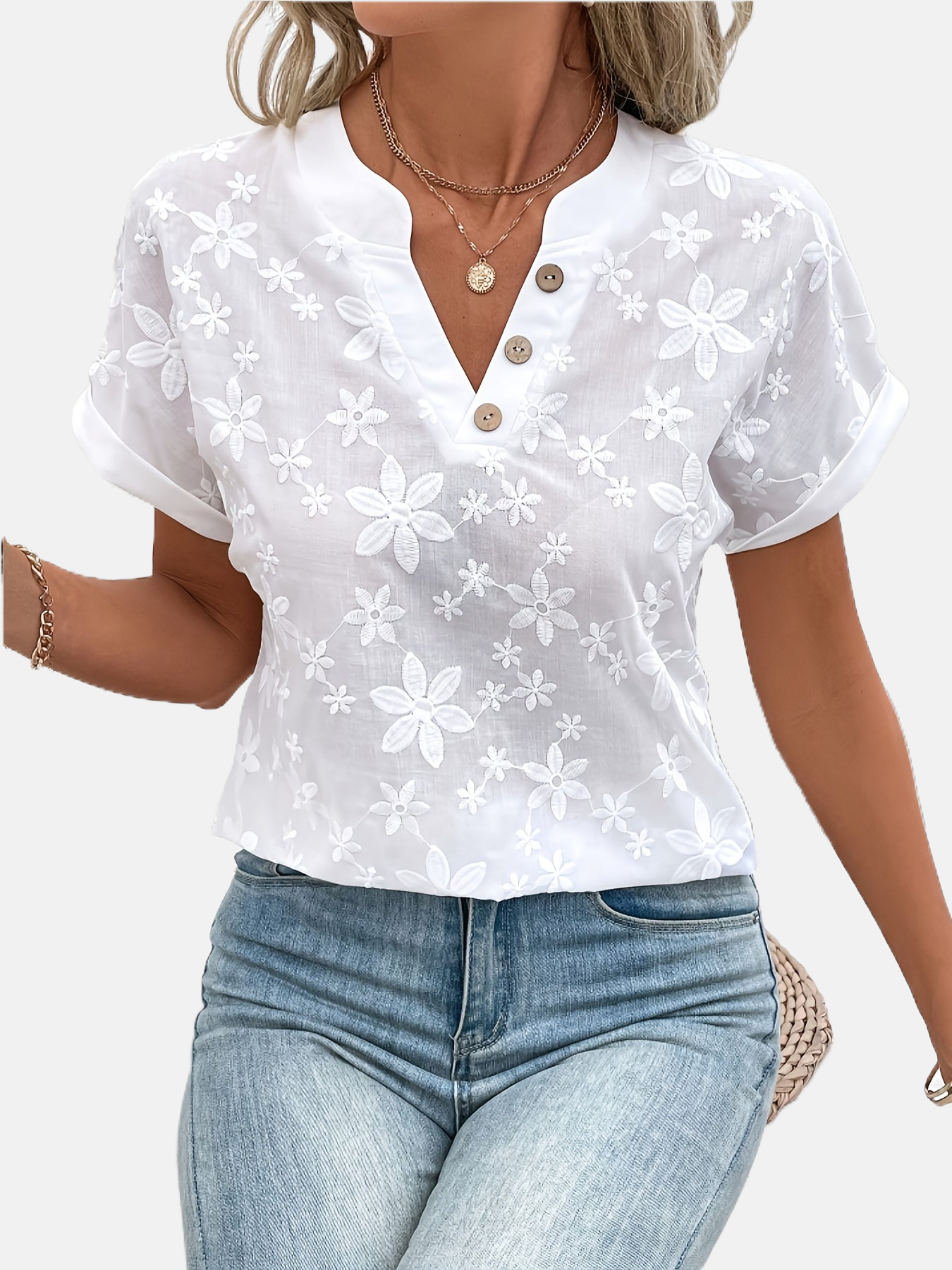 Leah | Chic White Blouse