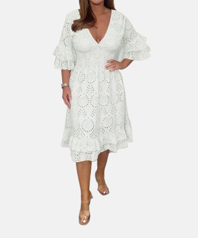 Elizabeth | Long English Embroidery Dress