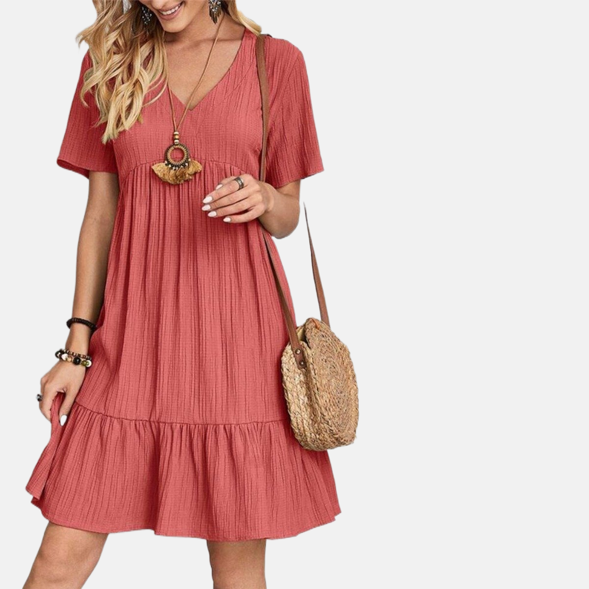 Nora | Casual Dress with V-Neck