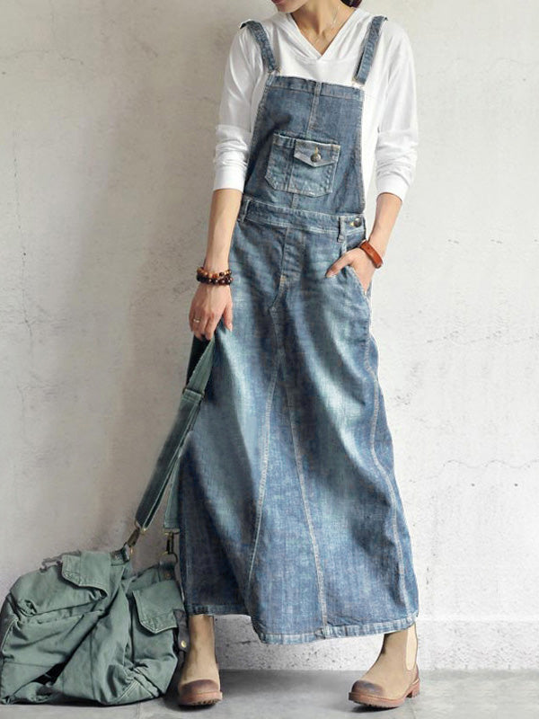 Adeline | Casual Denim Overall Dress