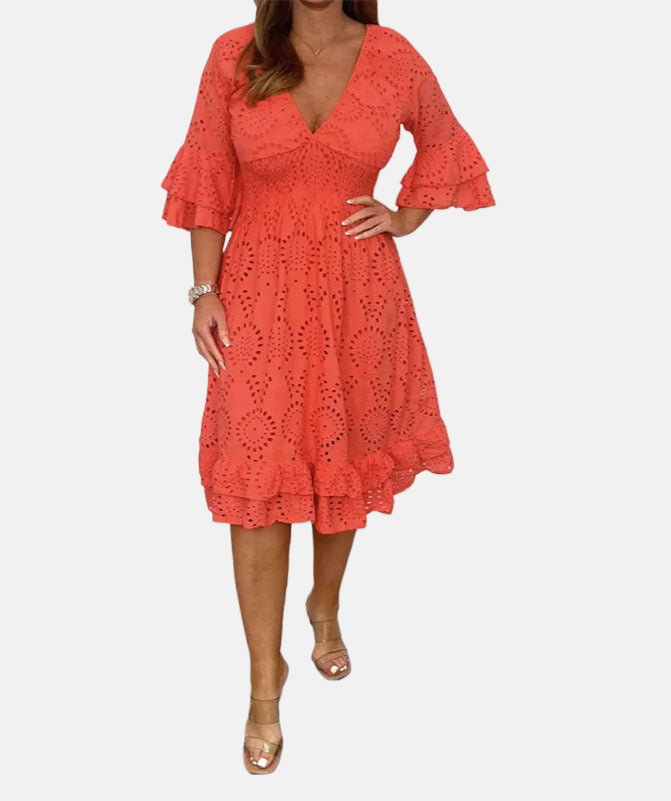 Elizabeth | Long English Embroidery Dress