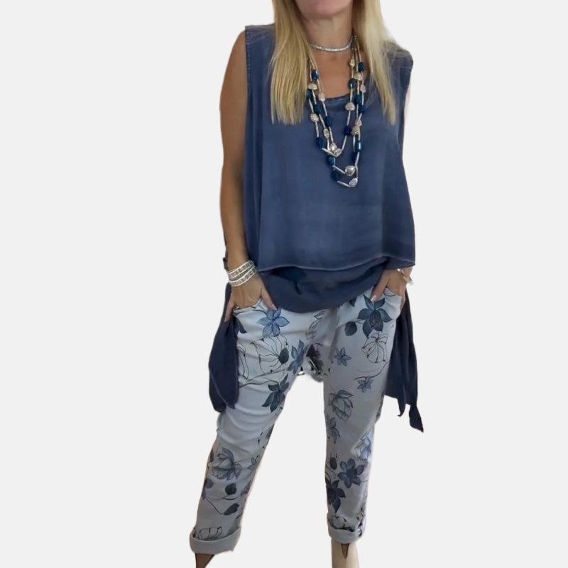Grace | Sleeveless Top and Printed Pants