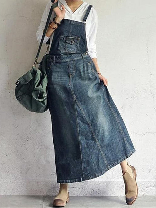 Adeline | Casual Denim Overall Dress