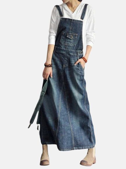 Adeline | Casual Denim Overall Dress