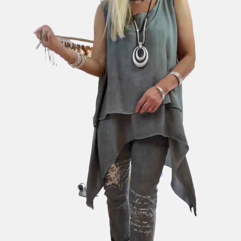 Grace | Sleeveless Top and Printed Pants